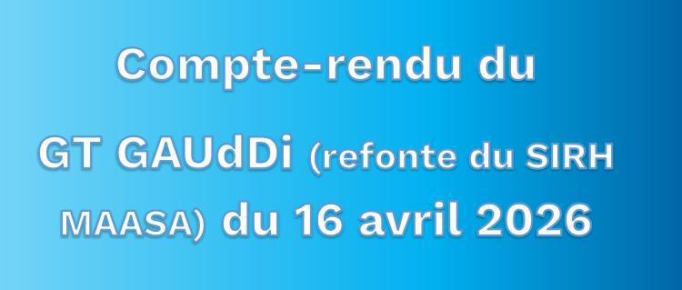 Compte-rendu du GT "GAUDI" du 16 avril 2026