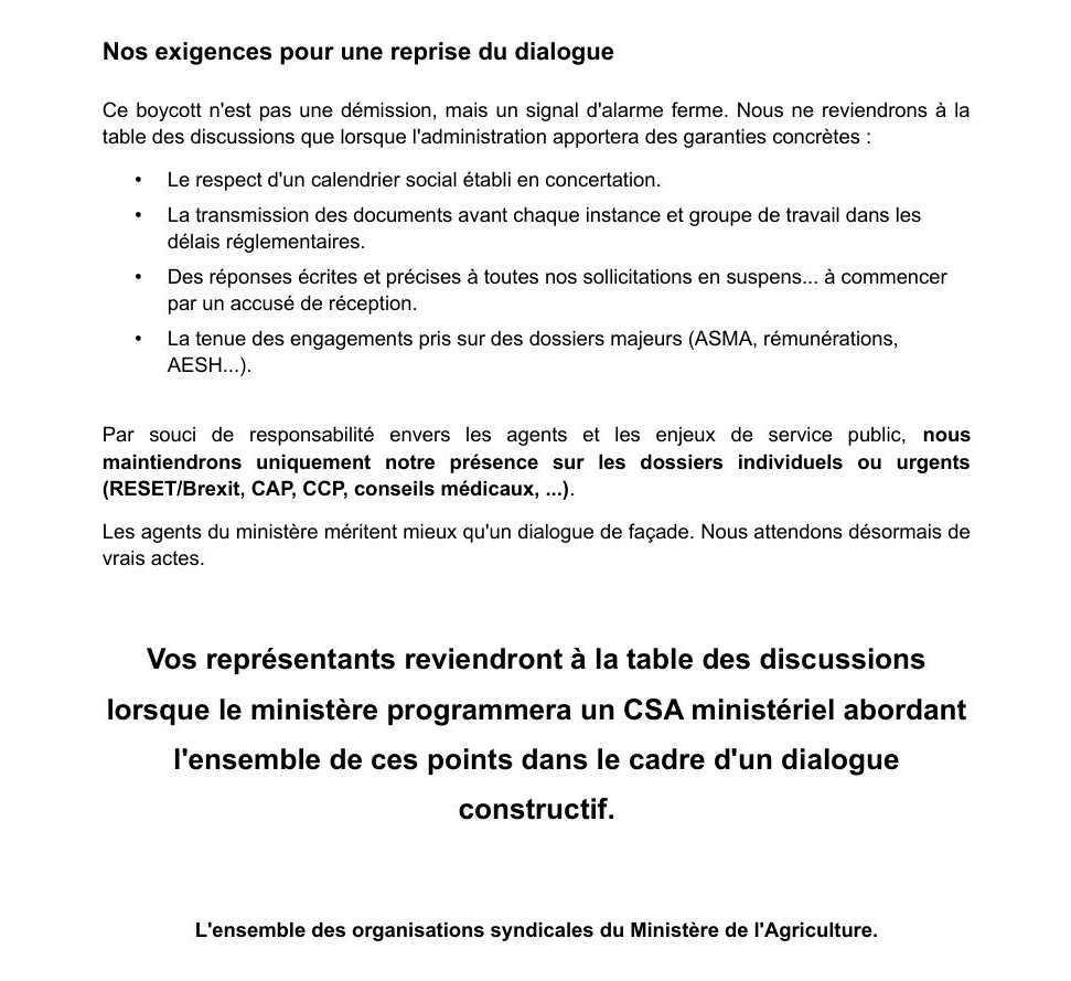 Boycott du CSA-M du 5 mai 2026