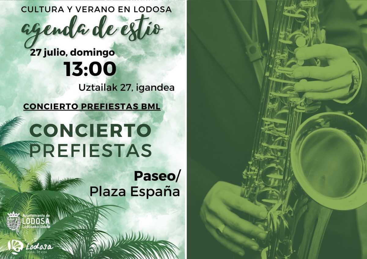 VERANO / CONCIERTO / BANDA MUNICIPAL DE MÚSICA DE LODOSA / Concierto Prefiestas