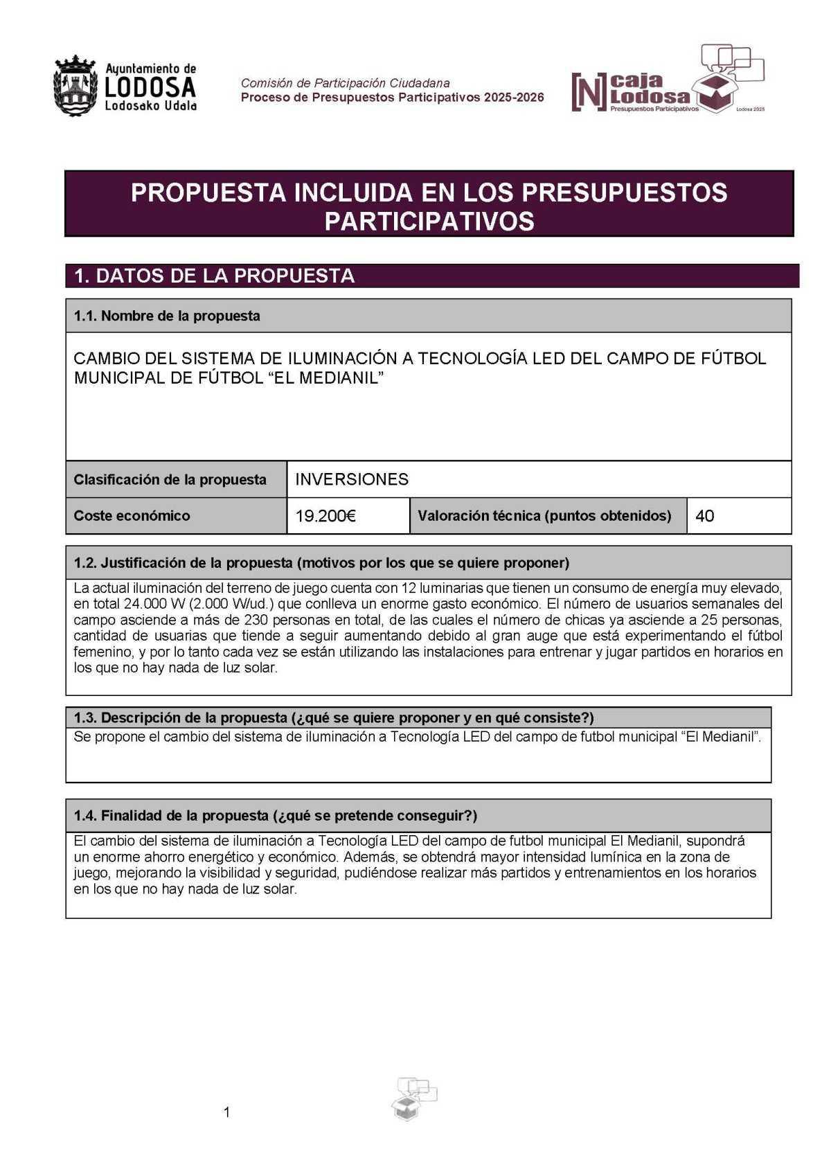 Nueva Iluminación LED Campo de Fútbol