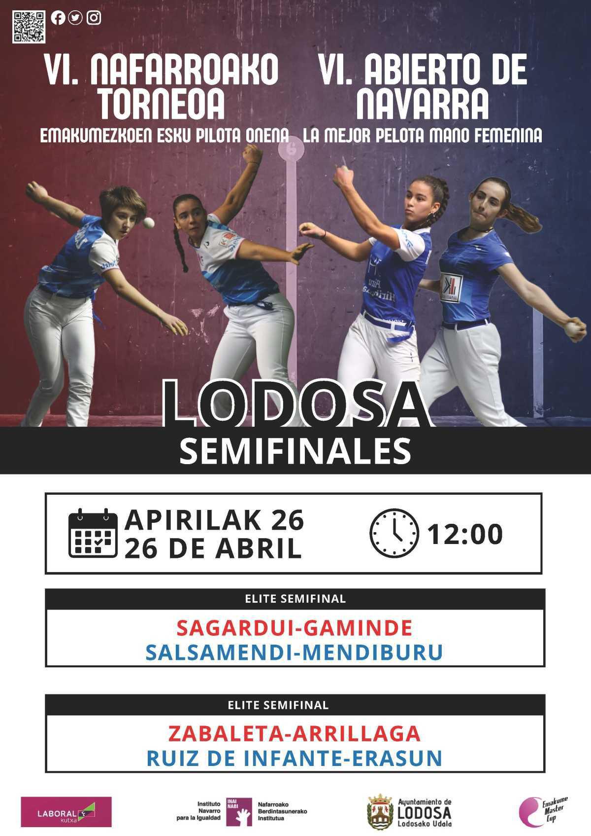 VI. ABIERTO DE NAVARRA PELOTA MANO FEMENÍNA / VI. NAFARROAKO TORNEOA EMAKUMEZKOEN ESKU PILOTA