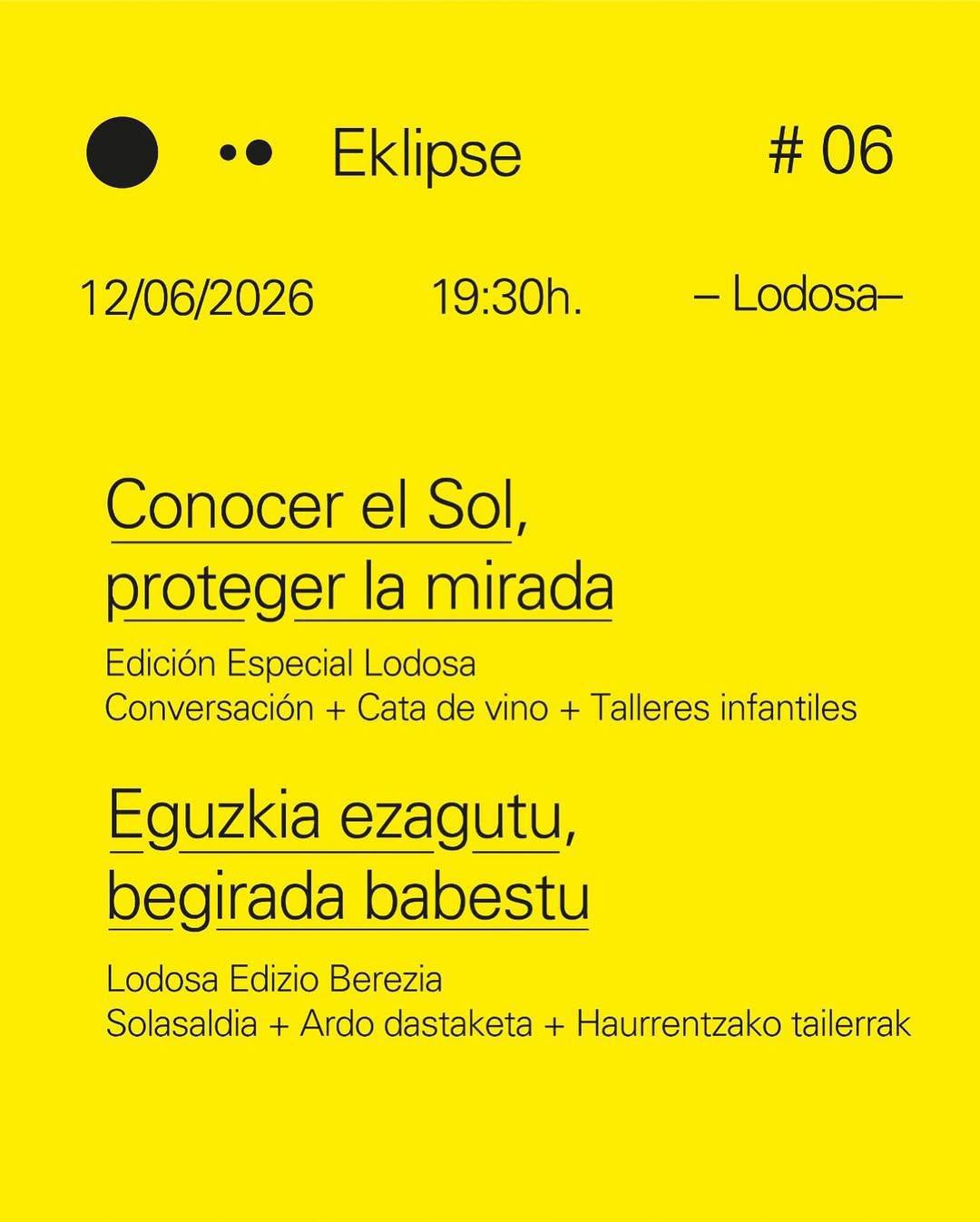 EVENTO EKLIPSE / «Conocer el Sol, proteger la mirada»