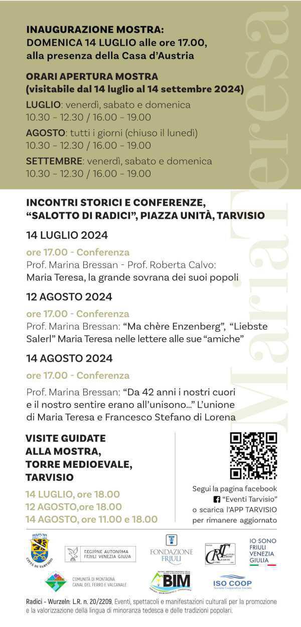 Inaugurazione Mostra: Maria Teresa, Maestà di una Sovrana Europea - alla presenza della Casa d'Austria (inizio ore 17:00)