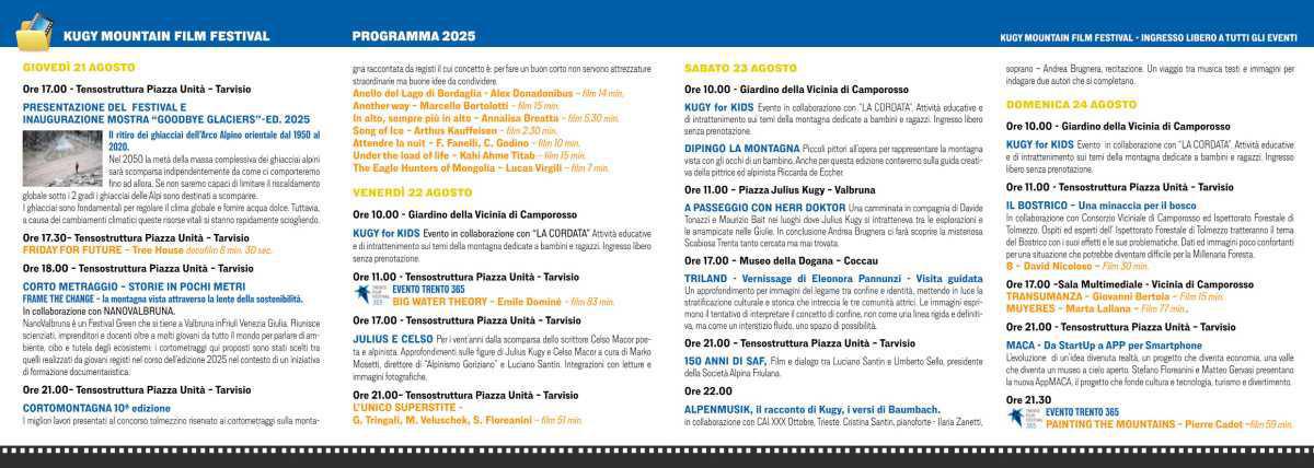 Kugy Mountain Film Festival (dalle ore 10.00)