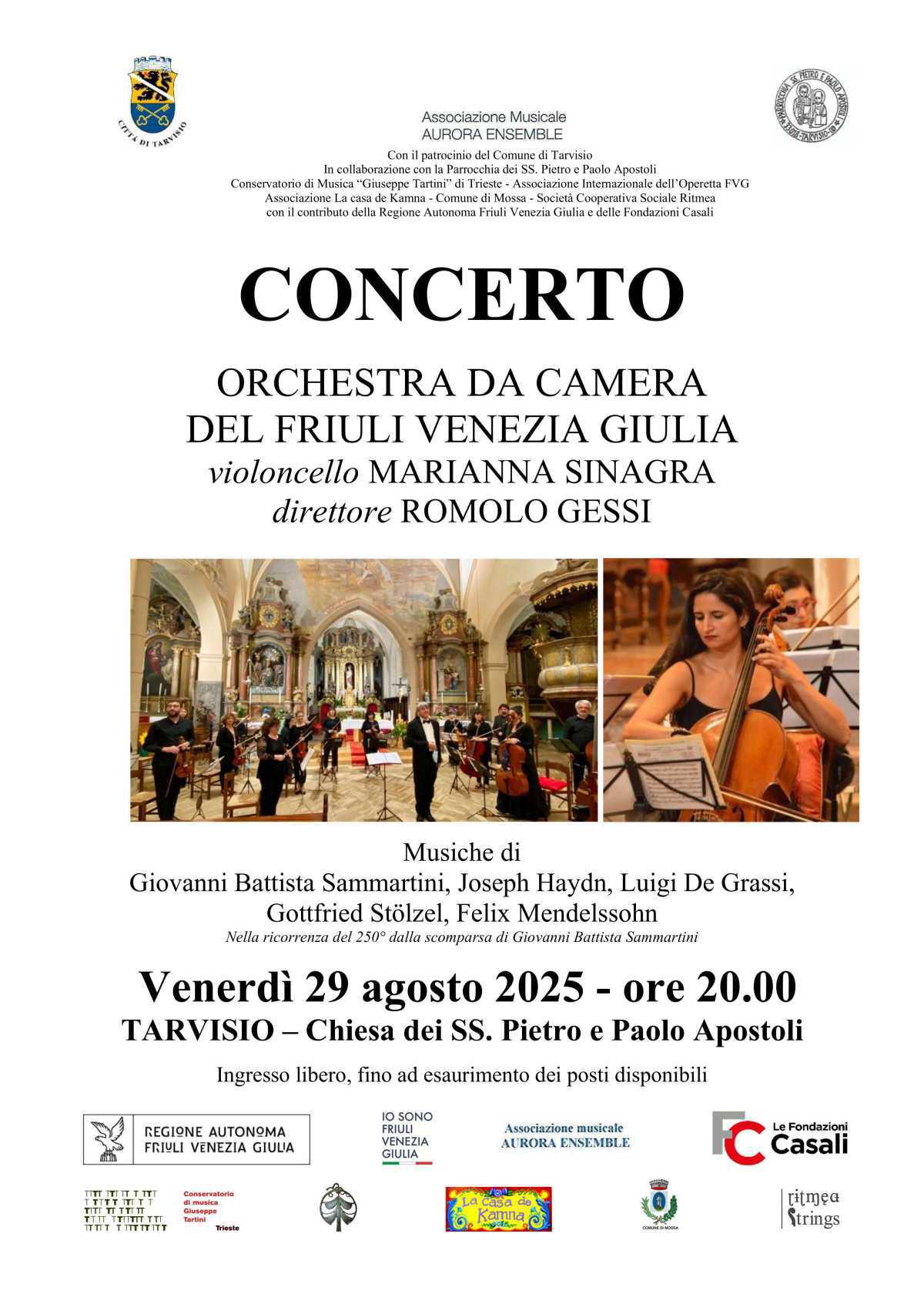 Concerto - Orchestra da Camera del Friuli Venezia Giulia (start h. 20.00)