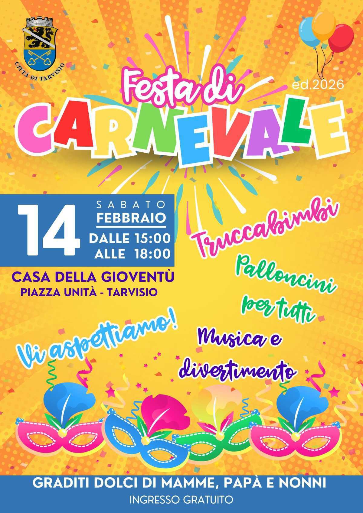 Festa di Carnevale (dalle ore 15.00 alle 18.00)