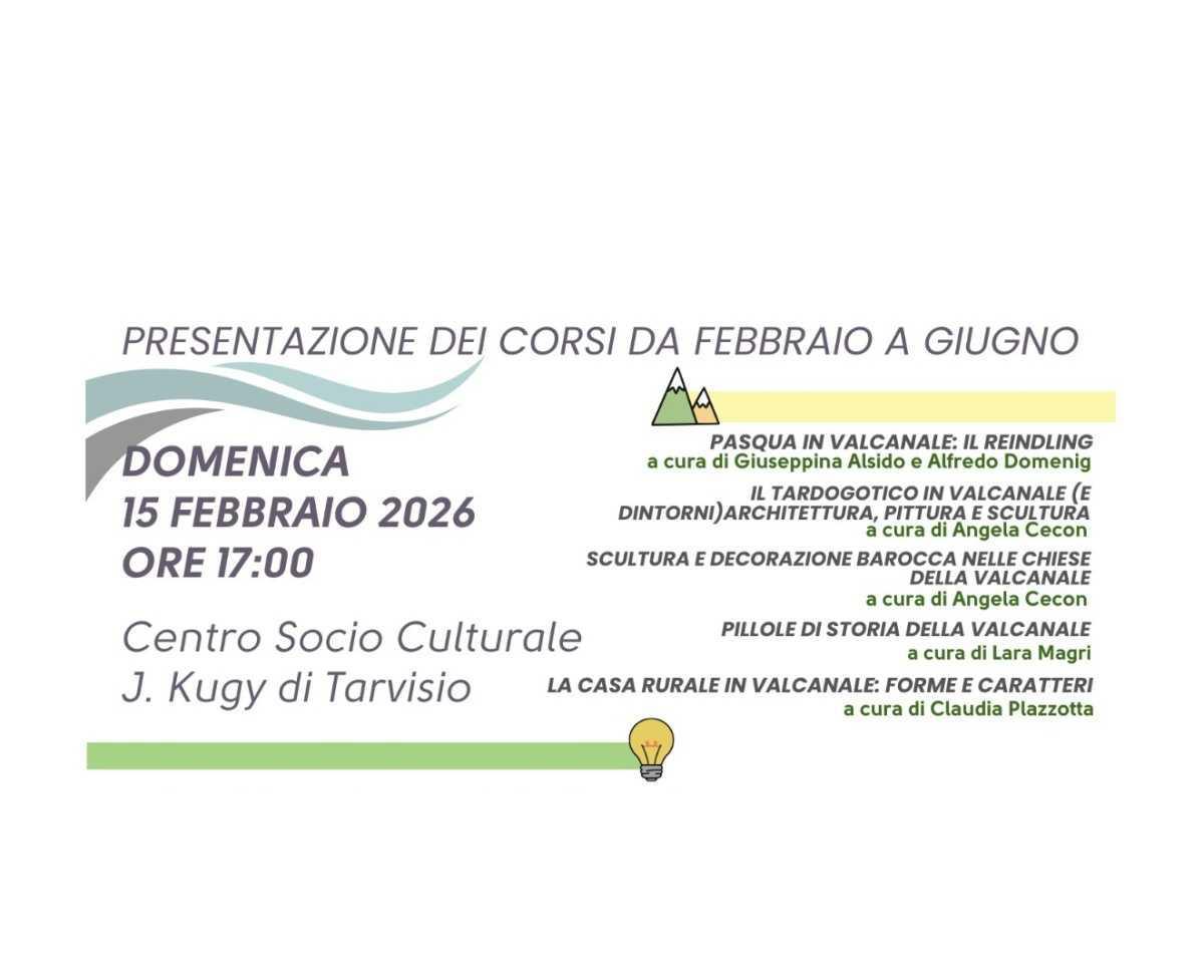Presentazione dei corsi da Febbraio a Giugno (inizio ore 17.00)