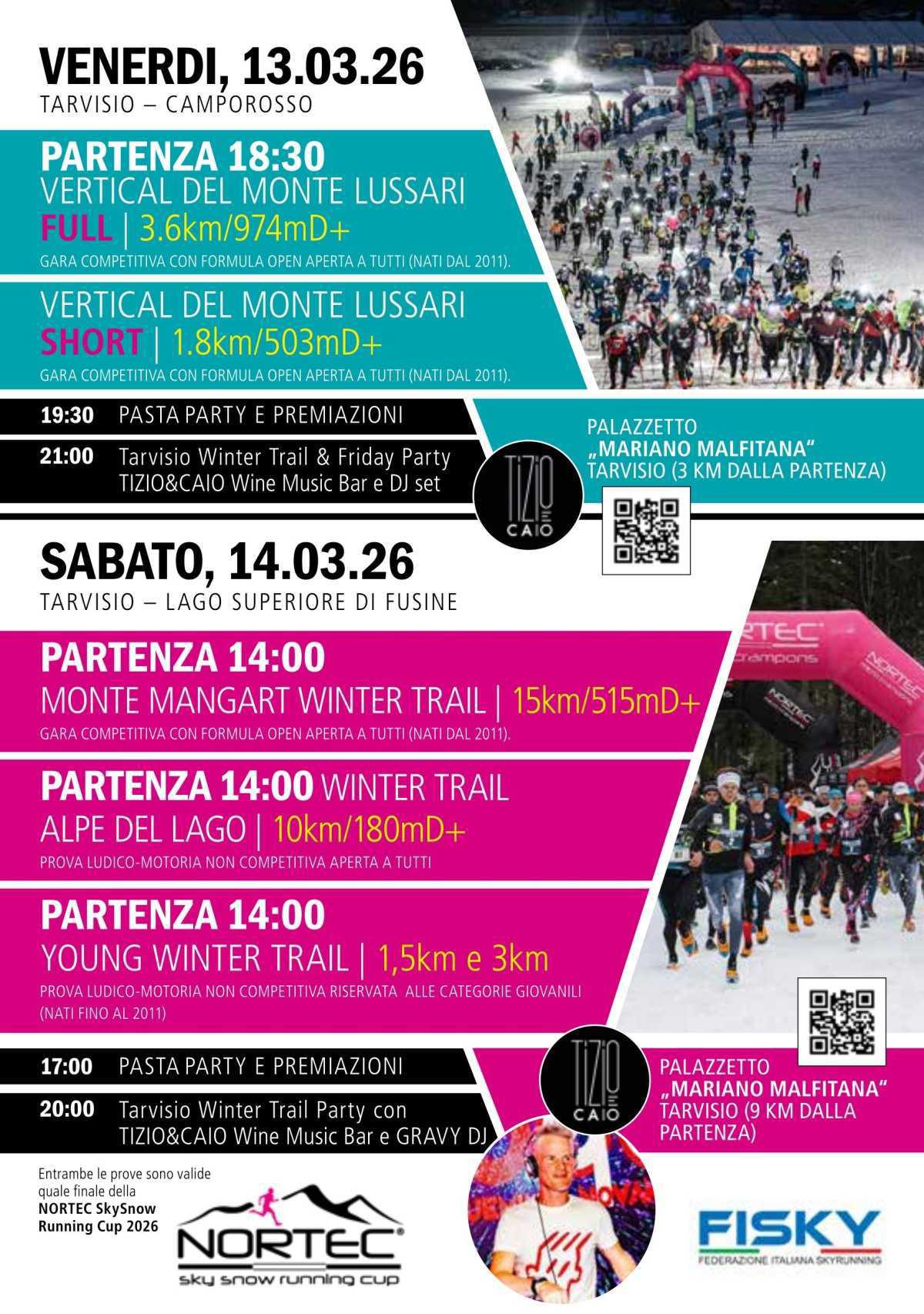 Tarvisio Winter Trail Party con TIZIO&CAIO Wine Music Bar e GRAVY DJ (inizio ore 20.00)