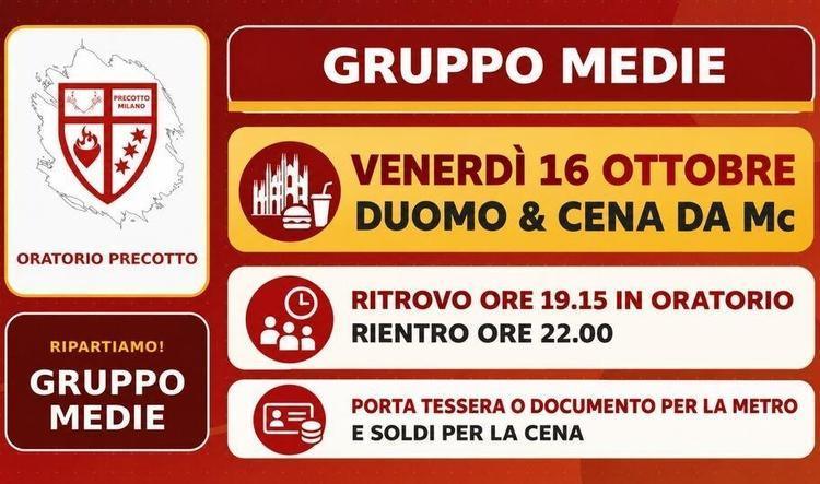 Gruppo Medie al Duomo: venerdì 16 ottobre