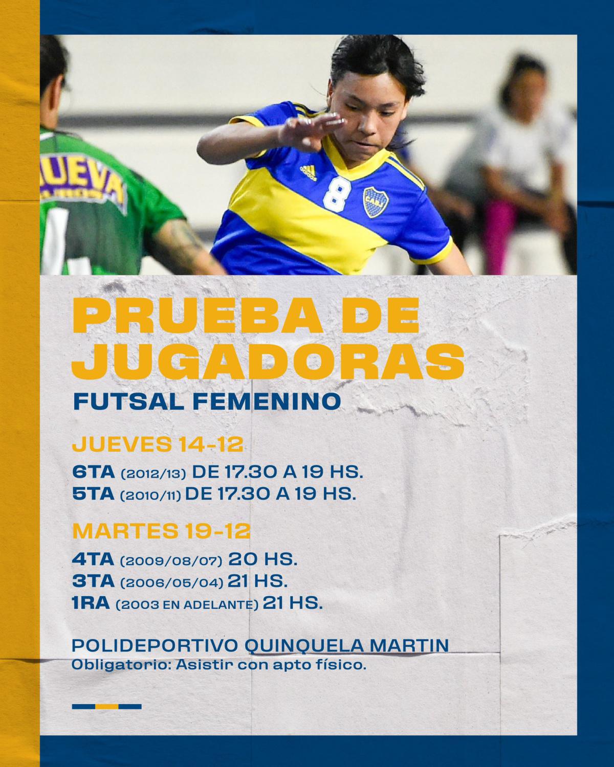 Probáte para el Futsal Femenino...