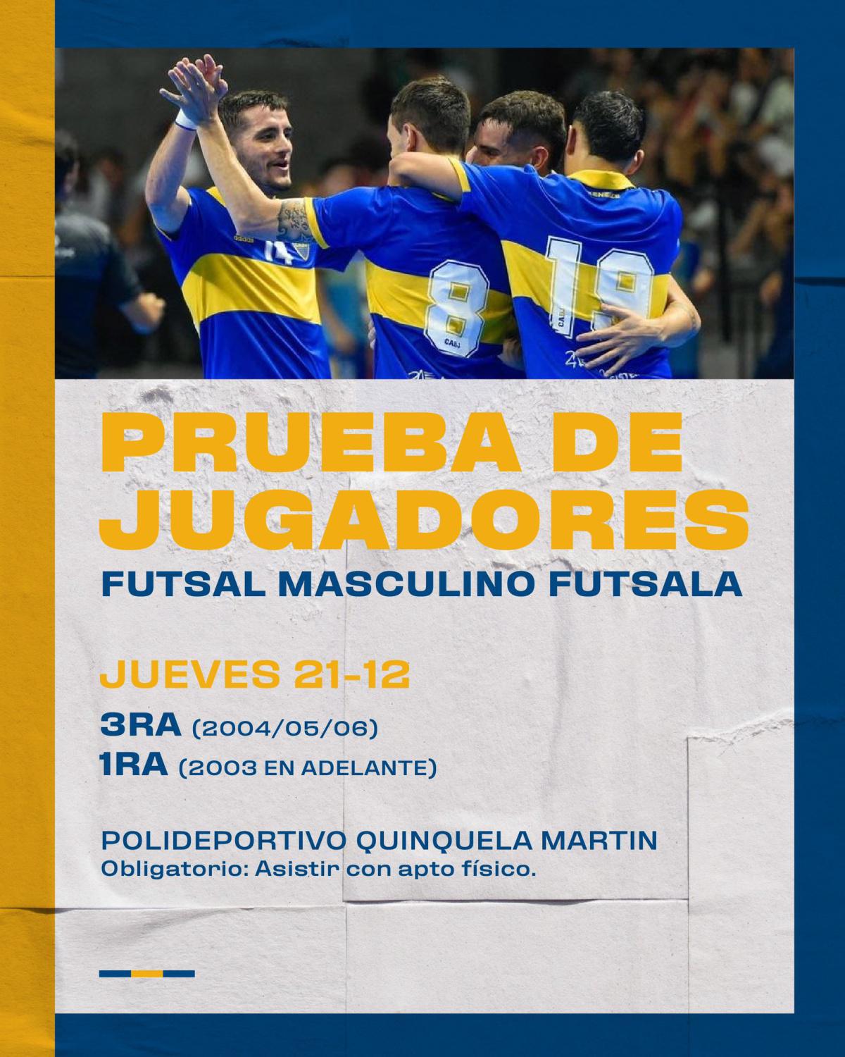 Probáte para el Futsal Masculino...