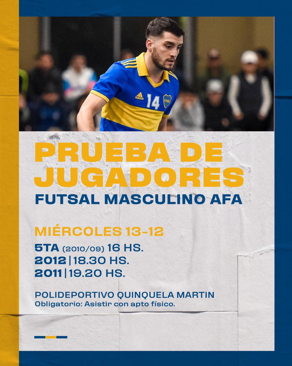 Probáte para el Futsal Masculino...