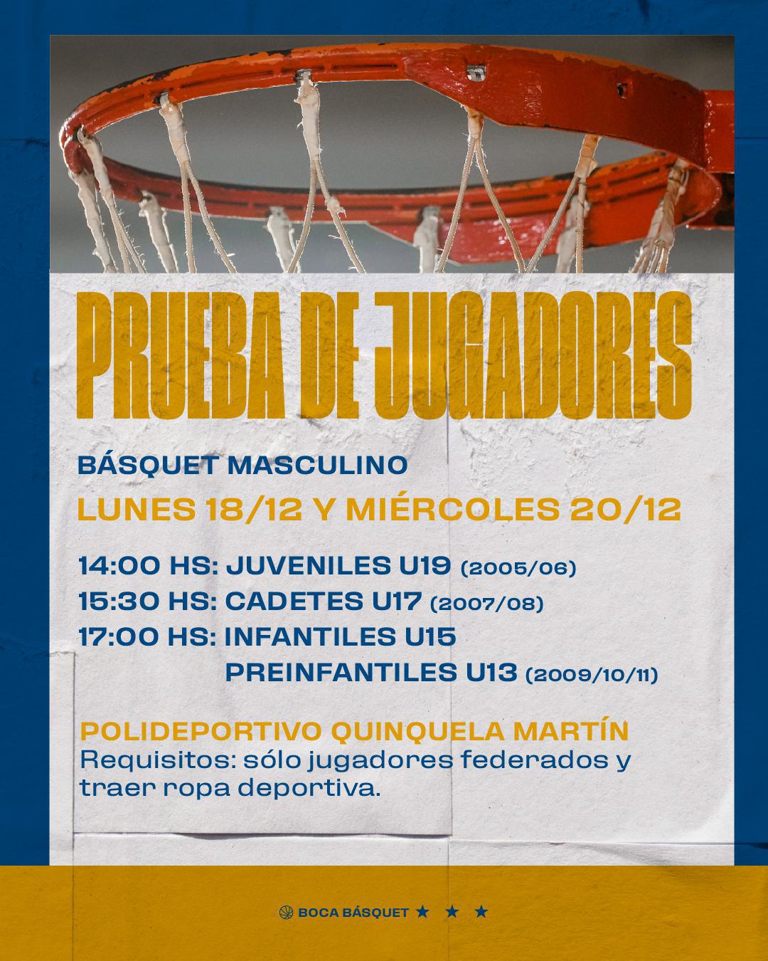 Prueba de jugadores para el Basquet...