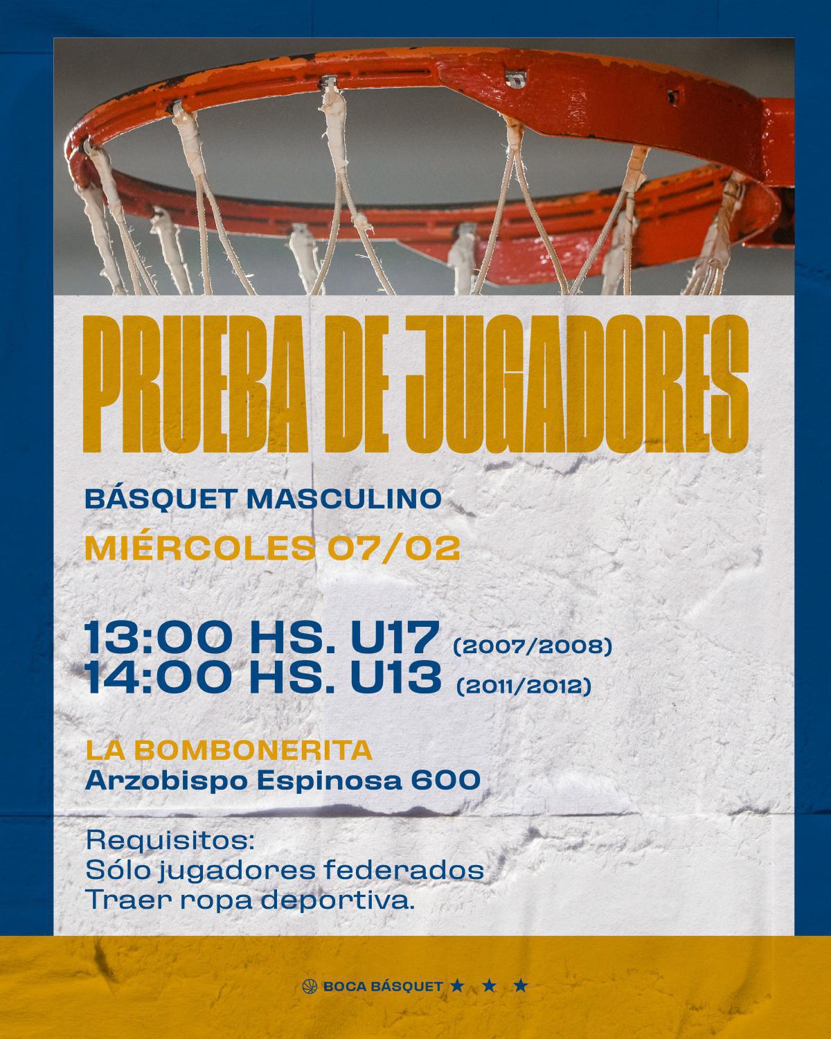 Prueba de jugadores para el Basquet...