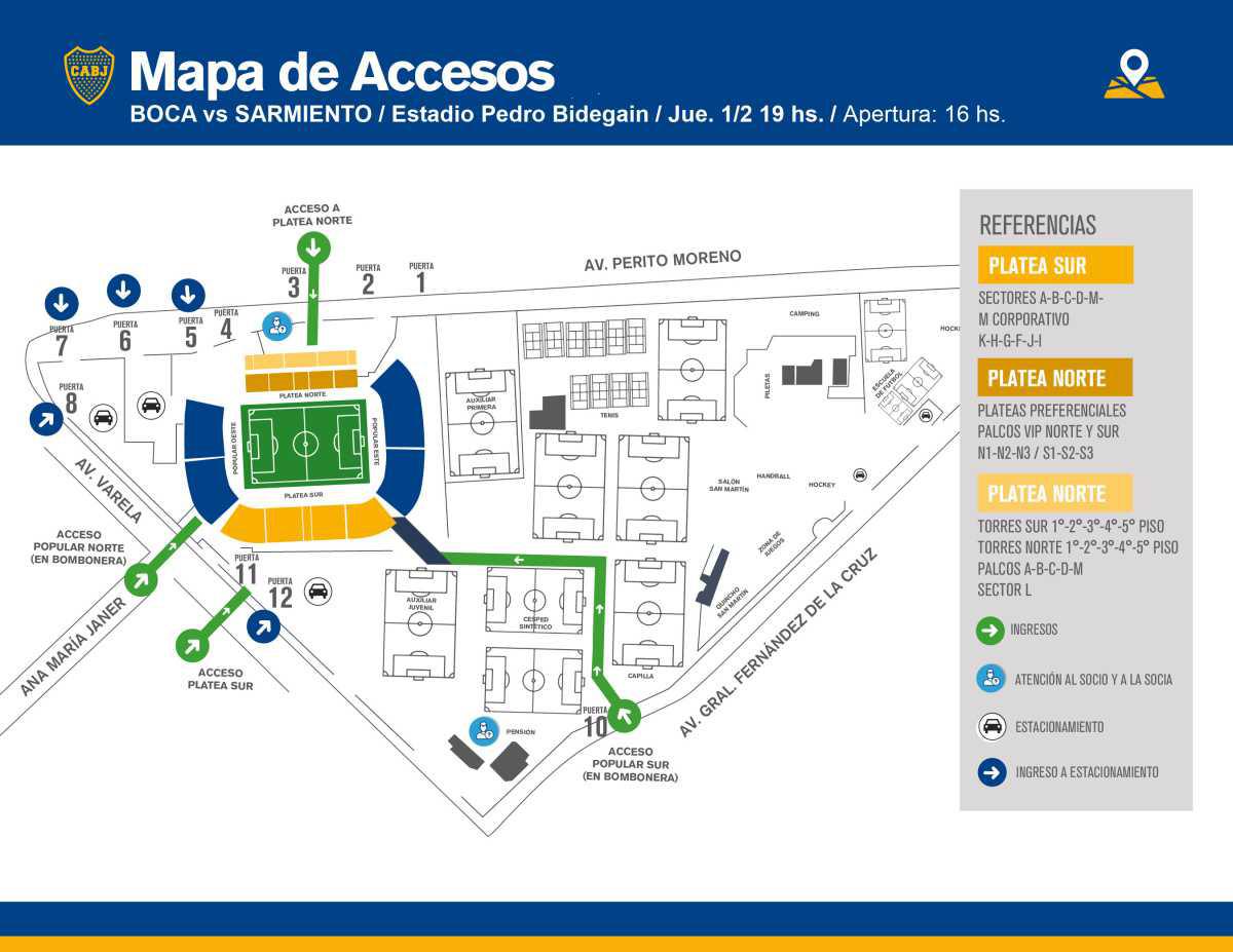 Mapa de Accesos para hoy...