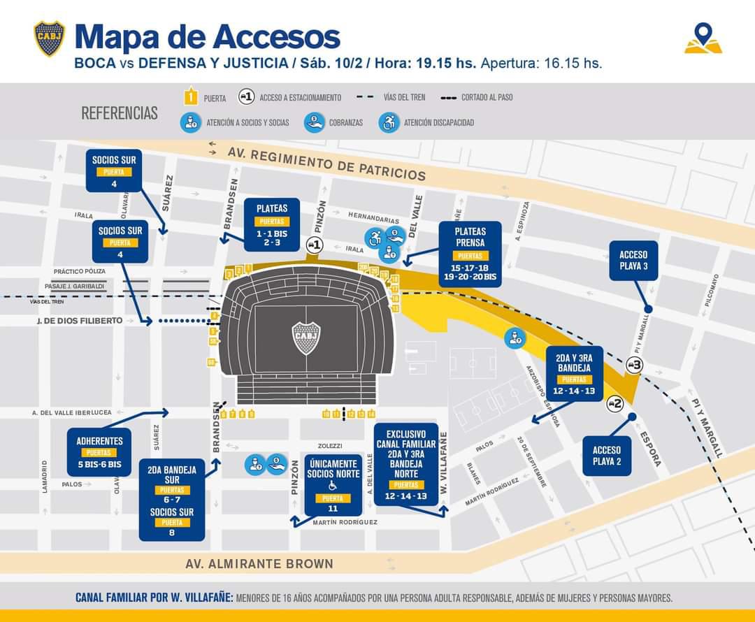 El mapa de acceso para mañana...