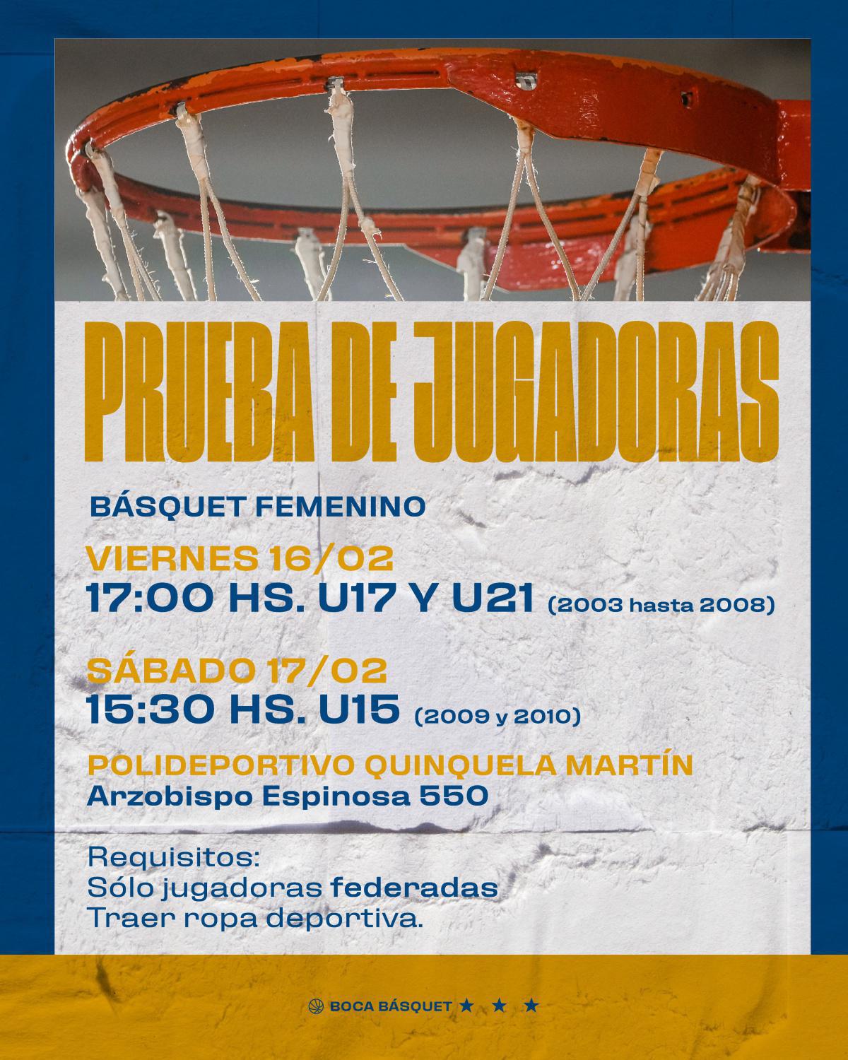 Prueba de jugadoras de Basquet...