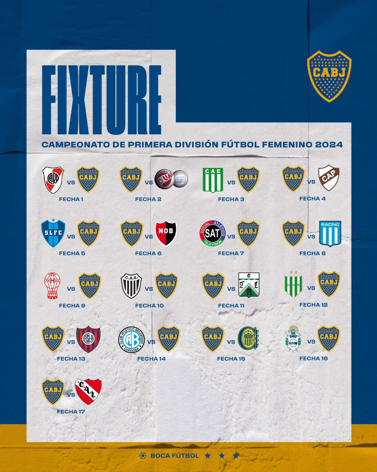 El fixture de las Gladiadoras...