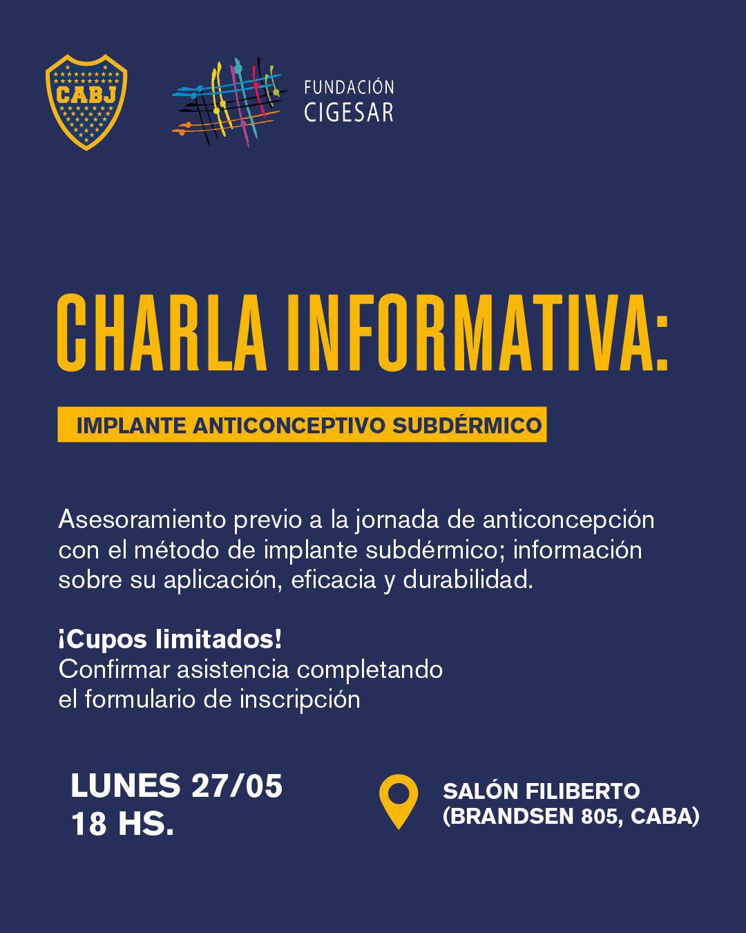 Charla informativa sobre el Implante Anticonceptivo Subdérmico