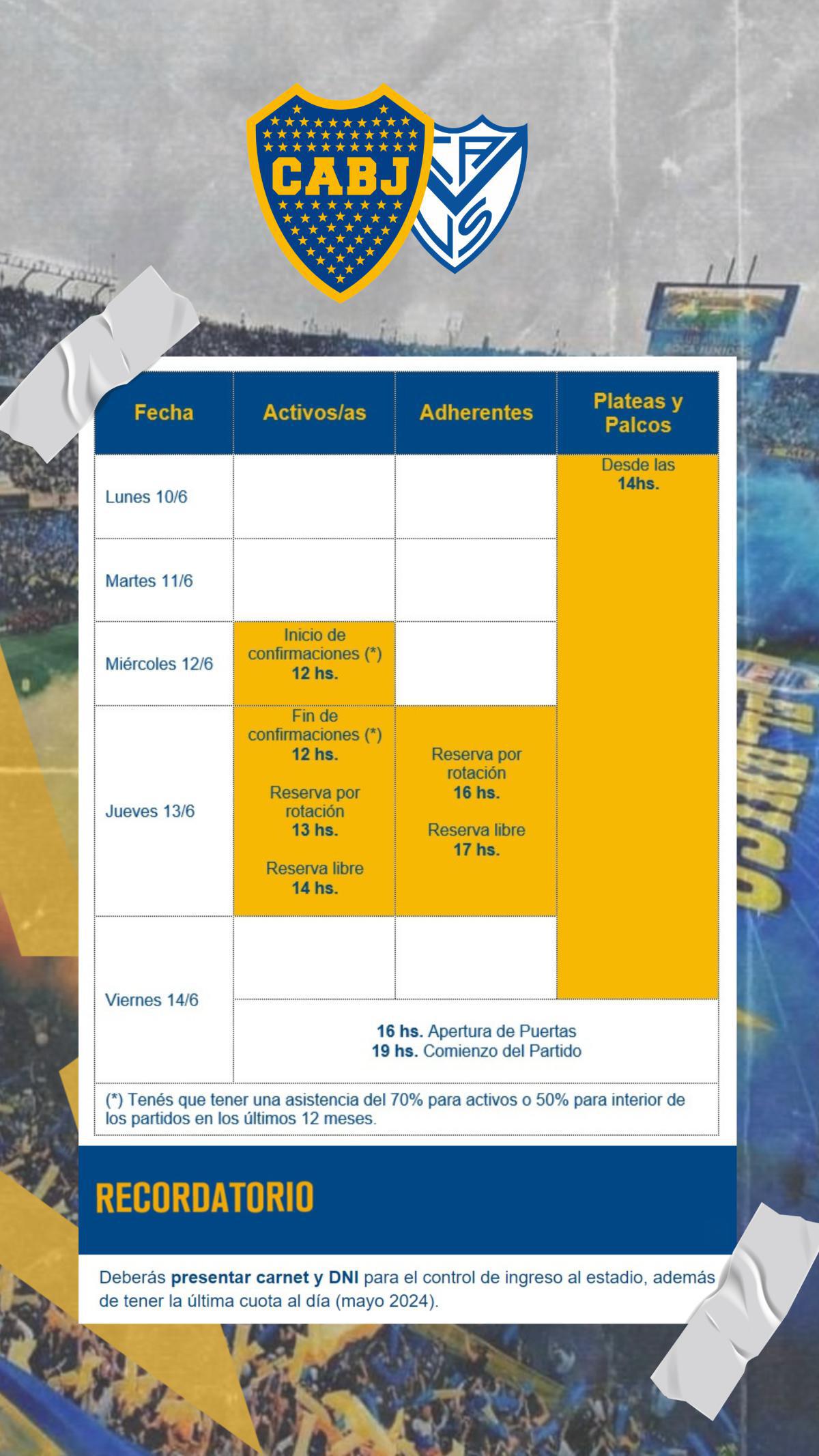 Info importante para el próximo partido