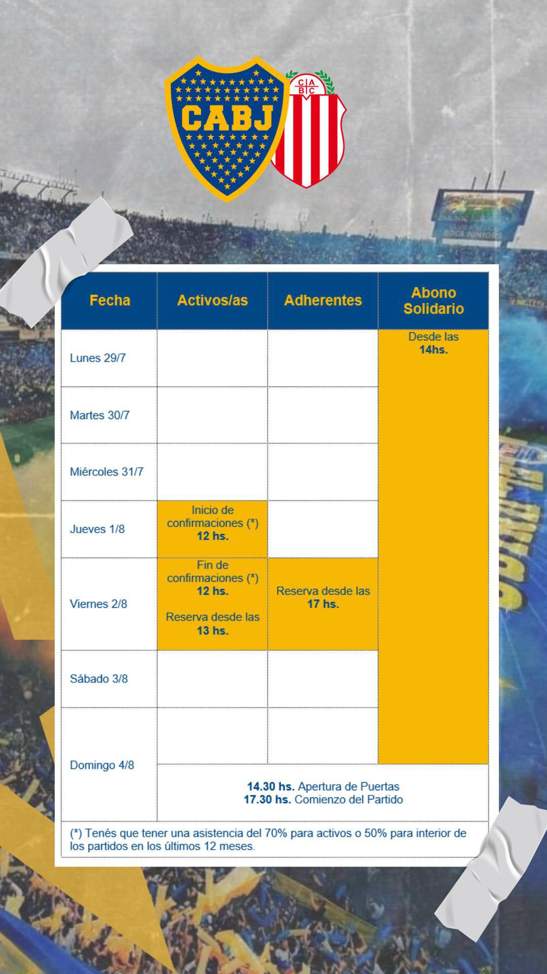 Info importante para el partido contra Barracas