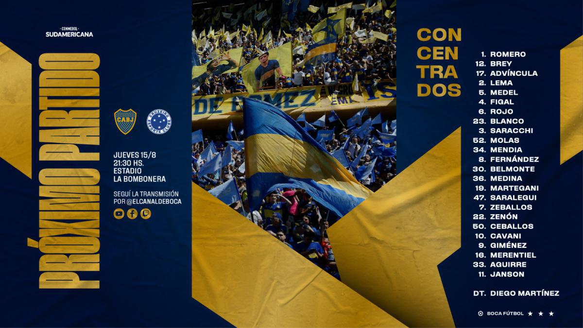 Boca recibe a Cruzeiro por la Sudamericana