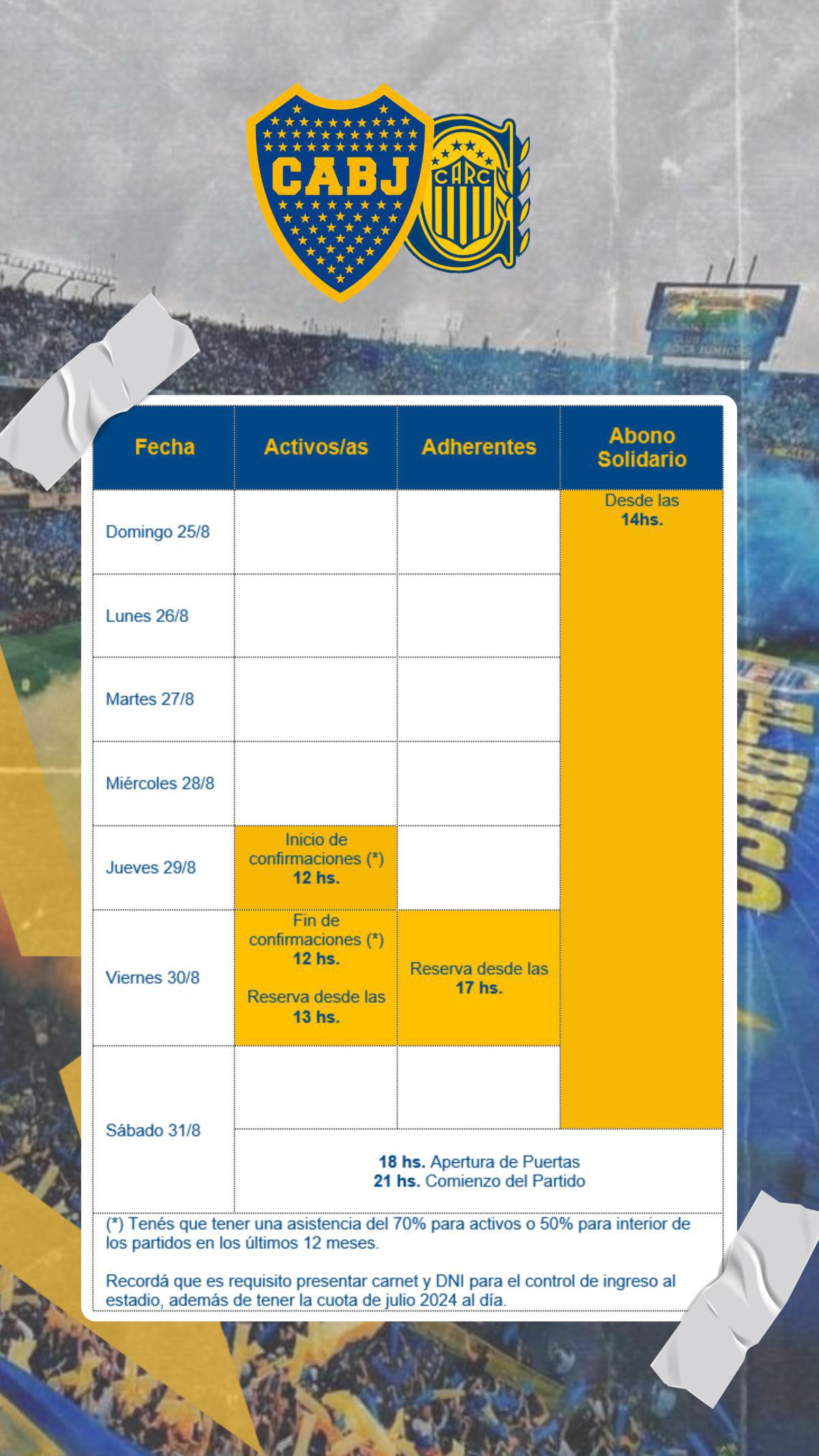 Info importante para el próximo partido