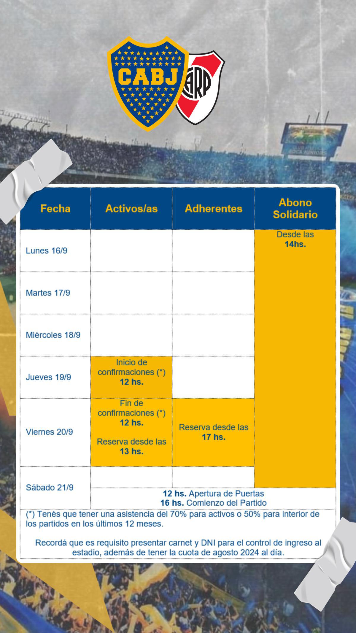 Info importante para el próximo partido