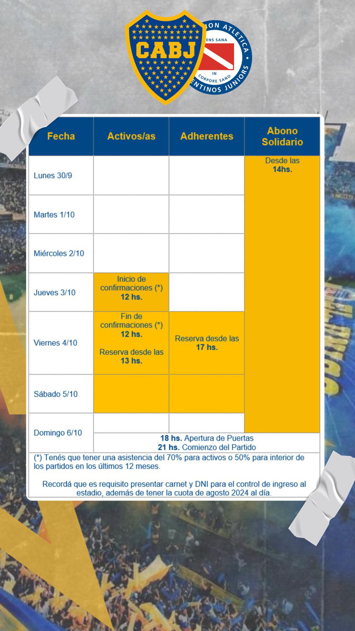 Info importante para el próximo partido.