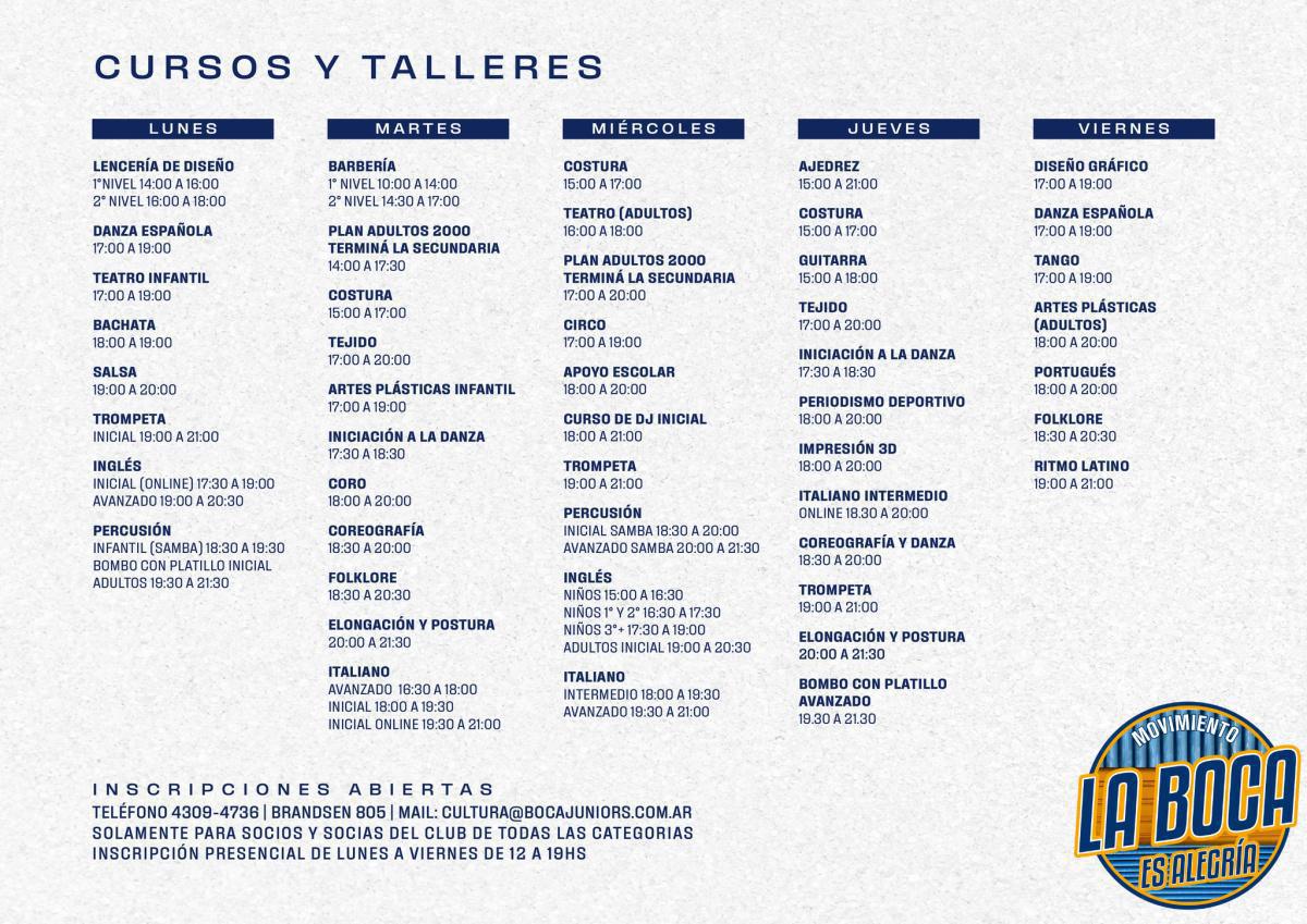 📋 ¡Inscripciones abiertas a los Cursos y Talleres de Cultura! ✨
