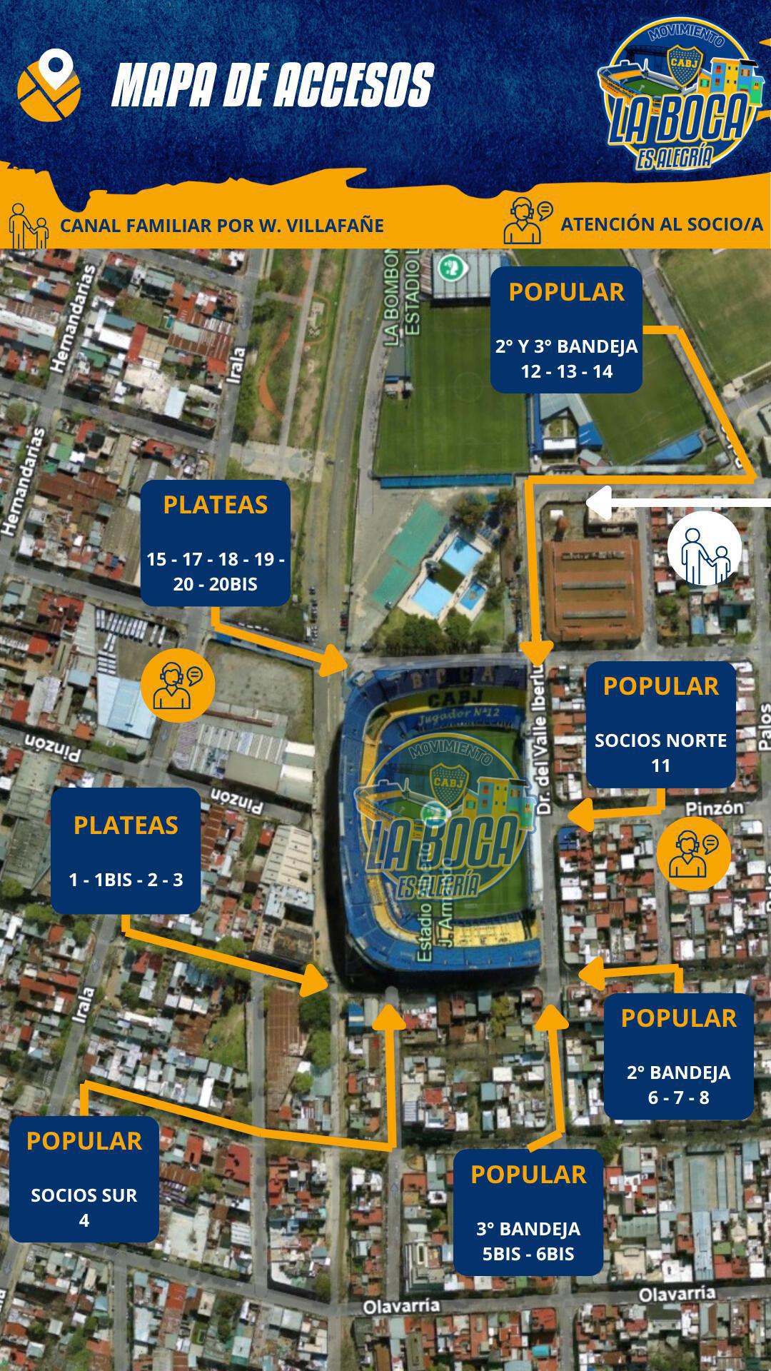 El Mapa de Accesos para hoy...