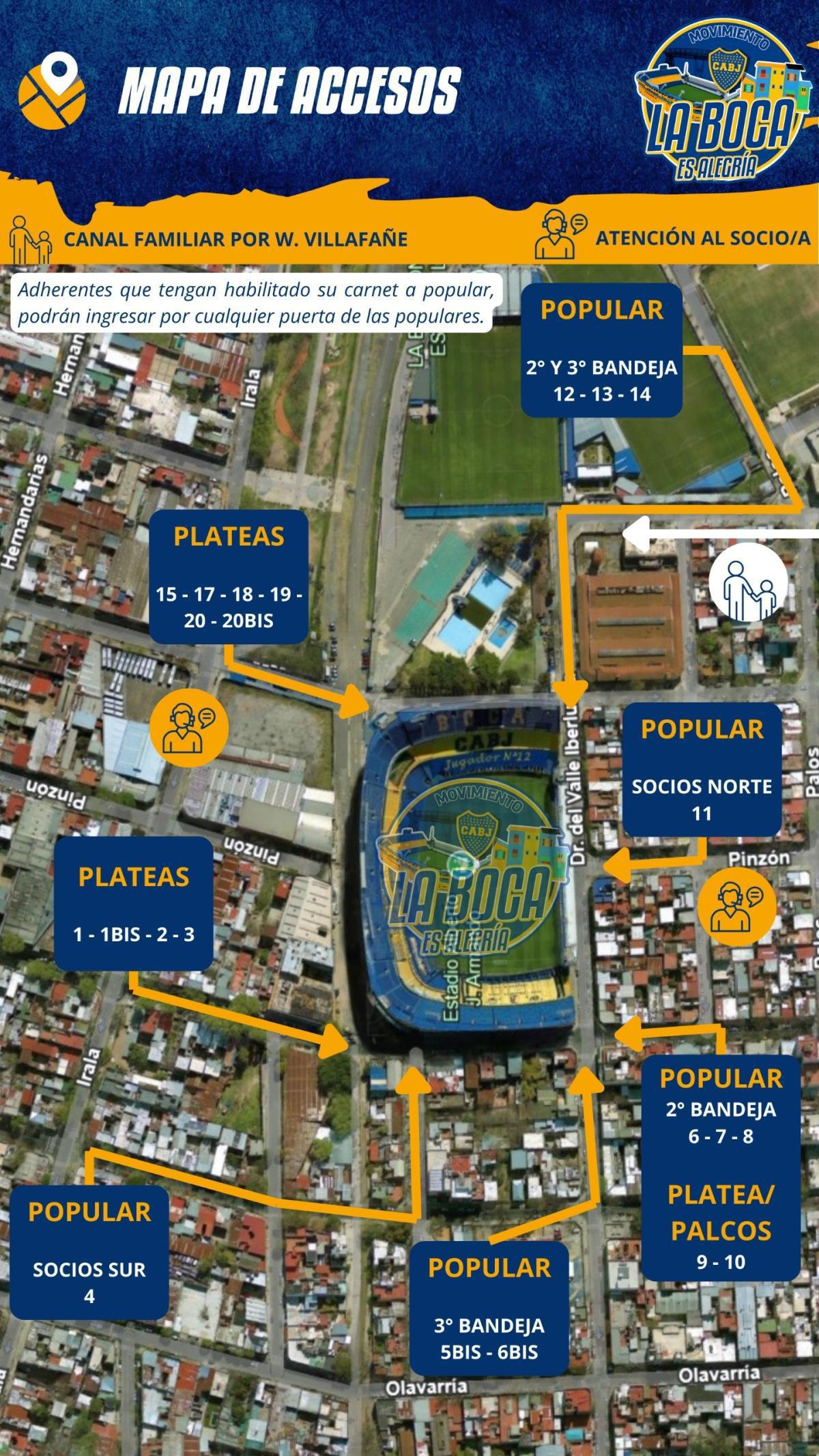 Mapa de Accesos para hoy 