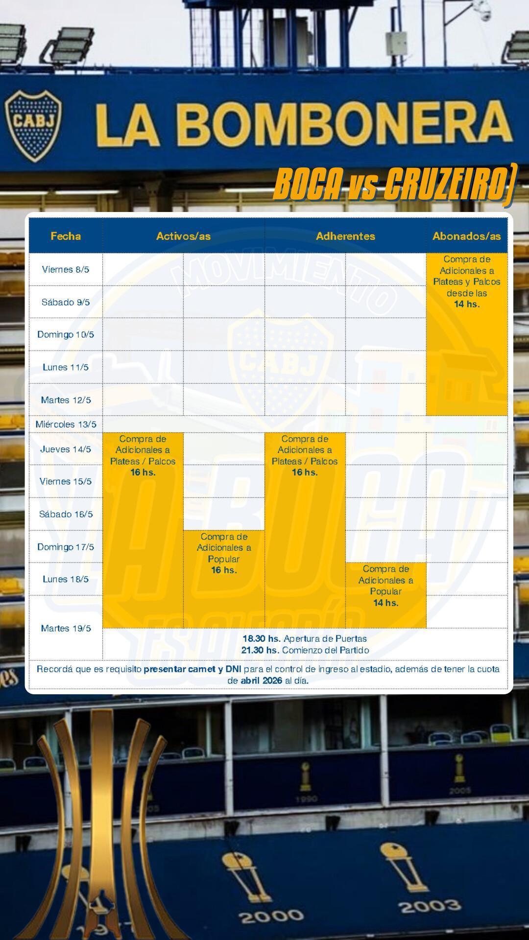 Info importante para el próximo partido de Copa 🏆