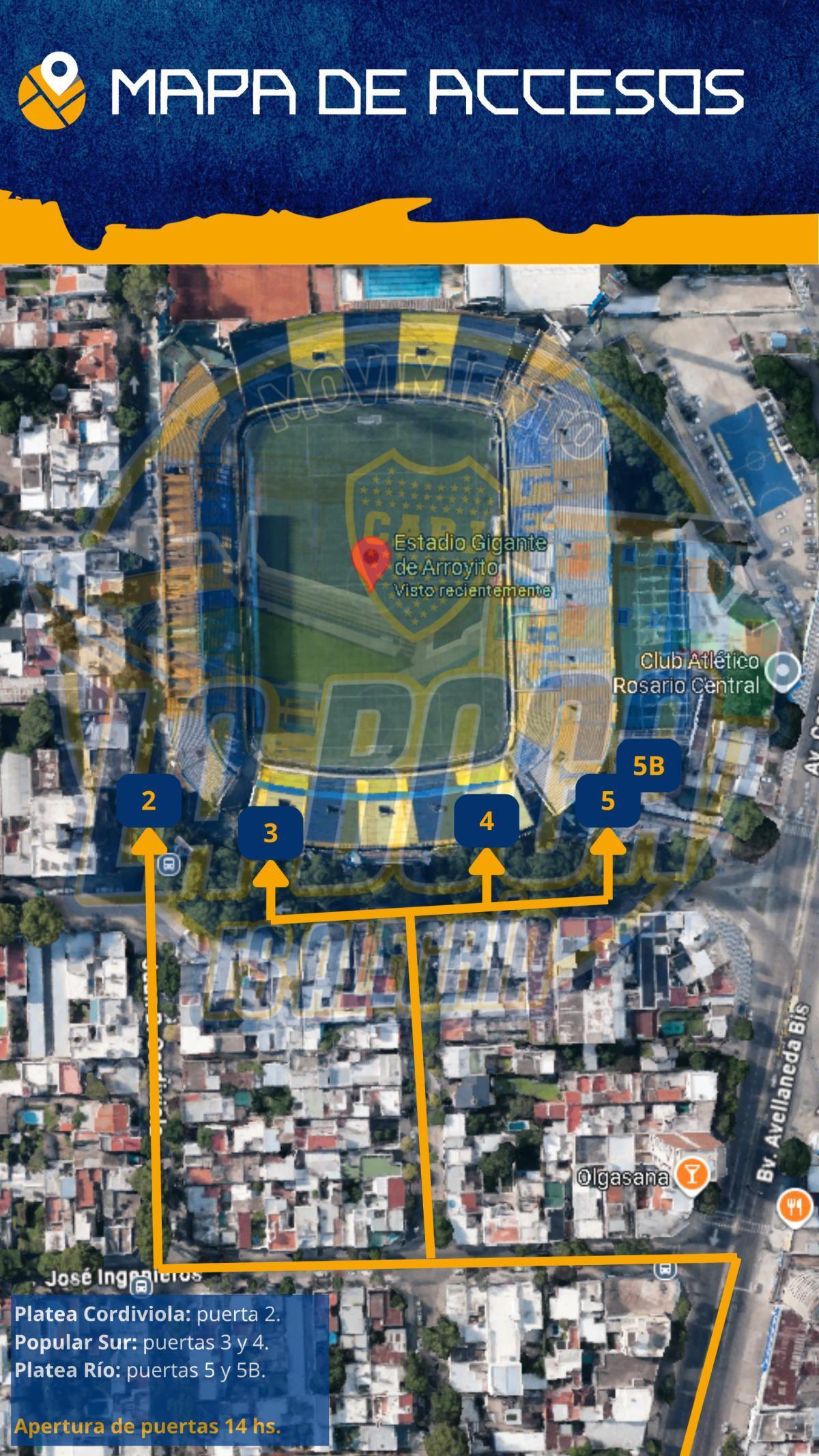 Mapa de Accesos para hoy...