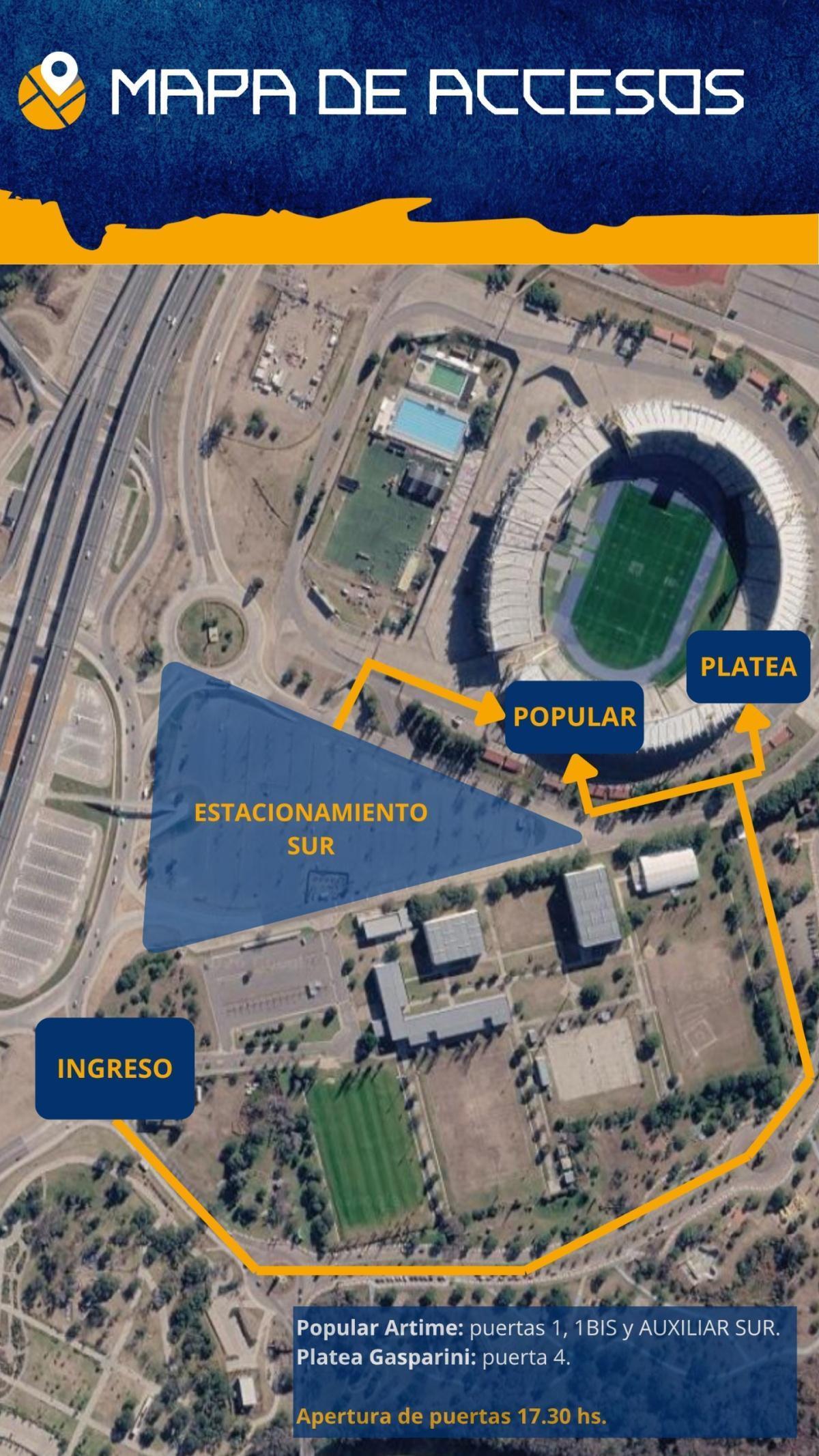 Mapa de Accesos para hoy...
