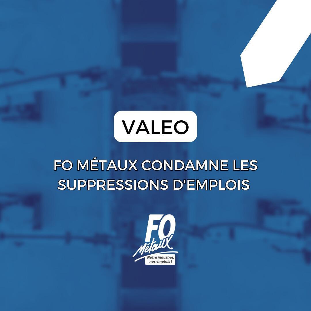 VALEO : FO Métaux dénonce une nouvelle vague de suppressions de postes et réaffirme son soutien aux salariés VALEO : FO Métaux dénonce une nouvelle vague de suppressions de postes et réaffirme son soutien aux salariés