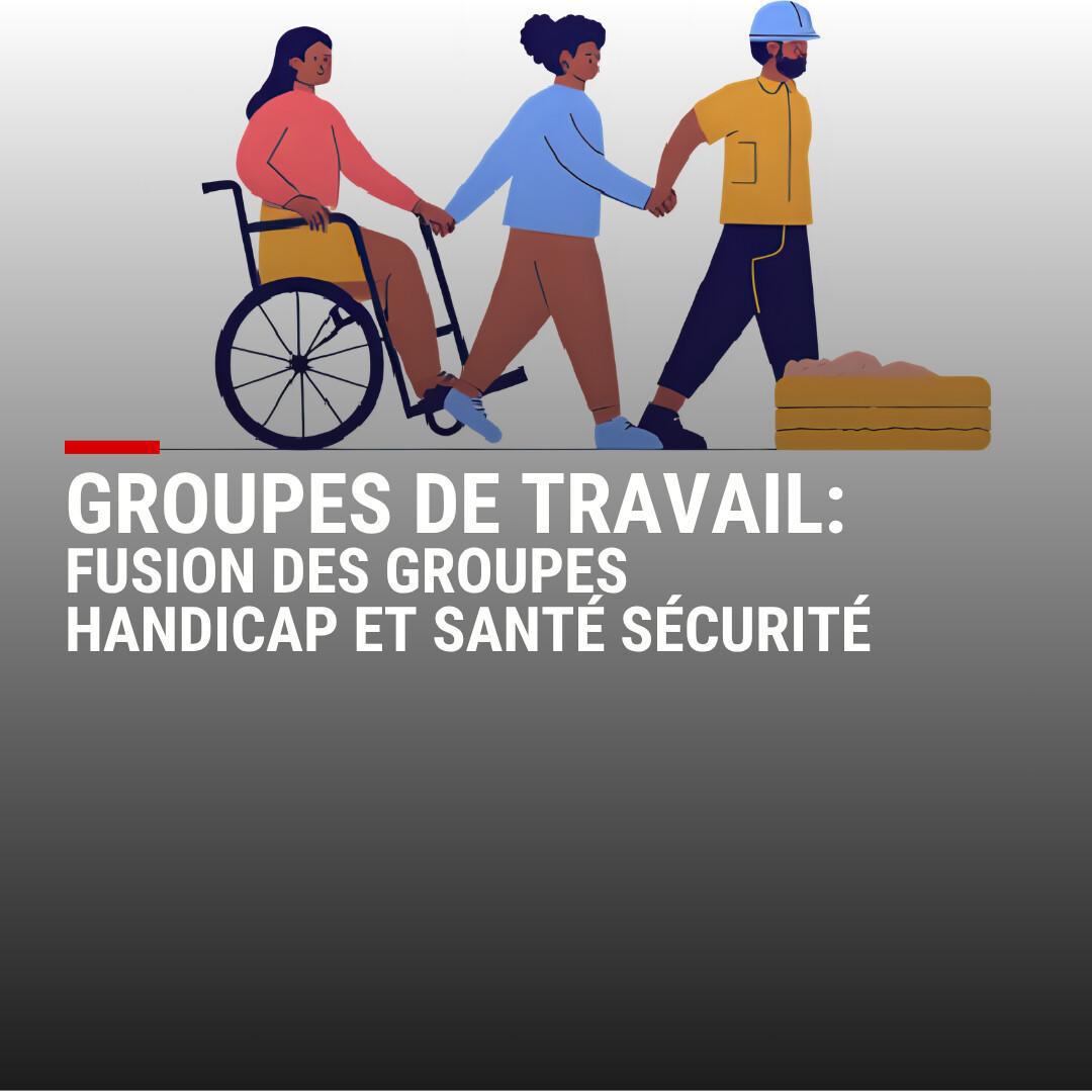 Fusion des groupes "Handicap" et "Santé-Sécurité" : vers une approche unifiée de la qualité de vie au travail Fusion des groupes "Handicap" et "Santé-Sécurité" : vers une approche unifiée de la qualité de vie au travail