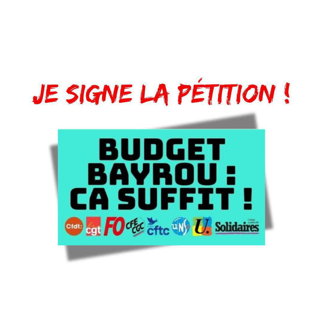 Pétition Budget du gouvernement Bayrou : Assez de sacrifices pour les salariés ! Pétition Budget du gouvernement Bayrou : Assez de sacrifices pour les salariés !