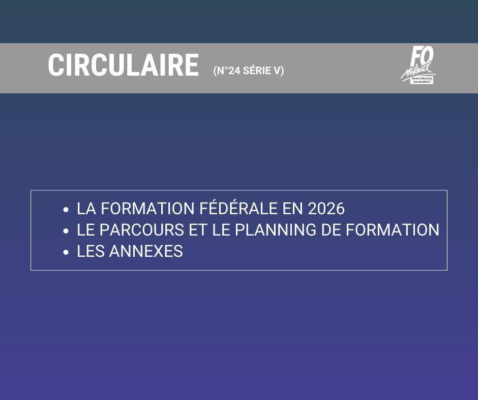 Circulaire 24 V : Formation fédérale 2026