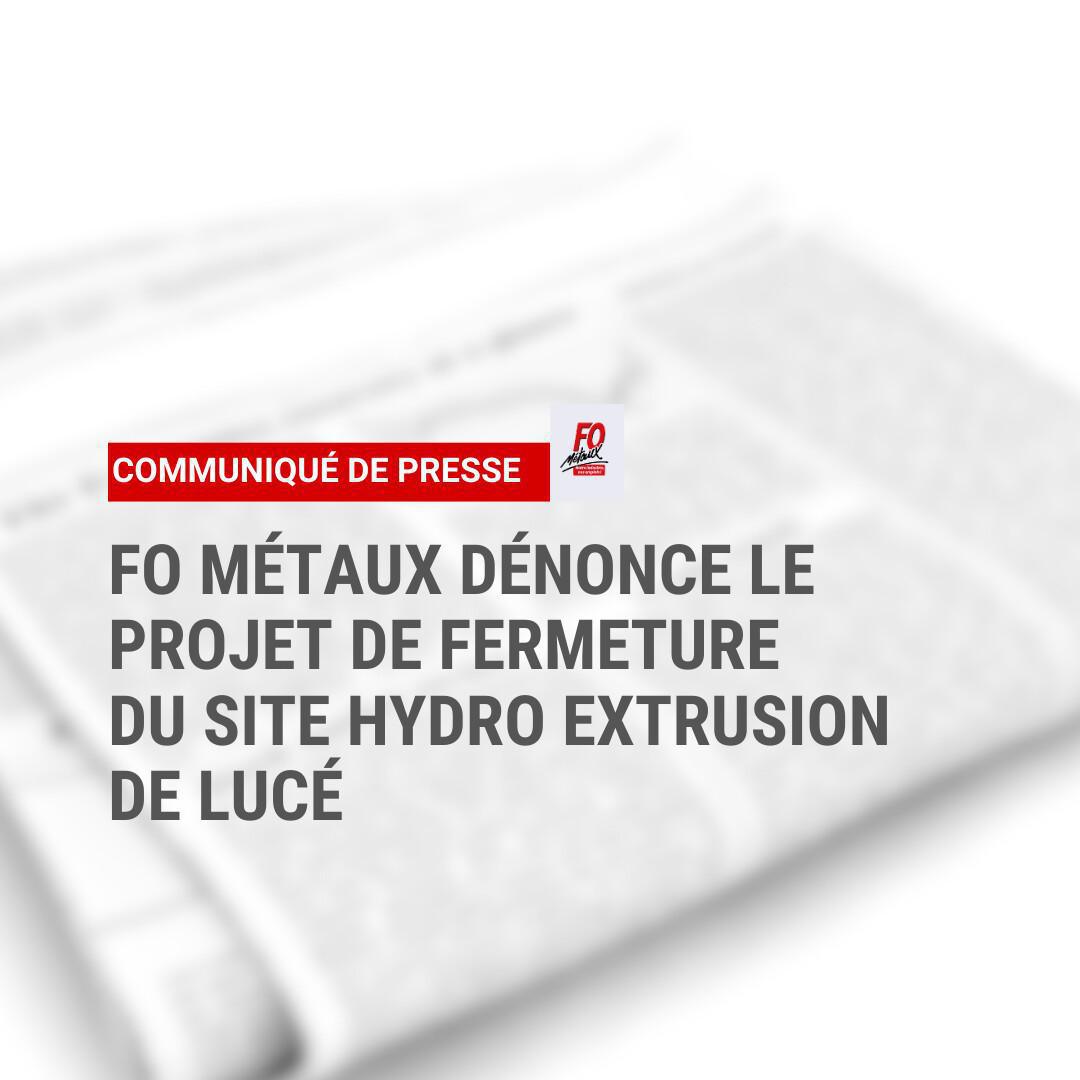 FO Métaux dénonce le projet de fermeture du site Hydro Extrusion de Lucé FO Métaux dénonce le projet de fermeture du site Hydro Extrusion de Lucé