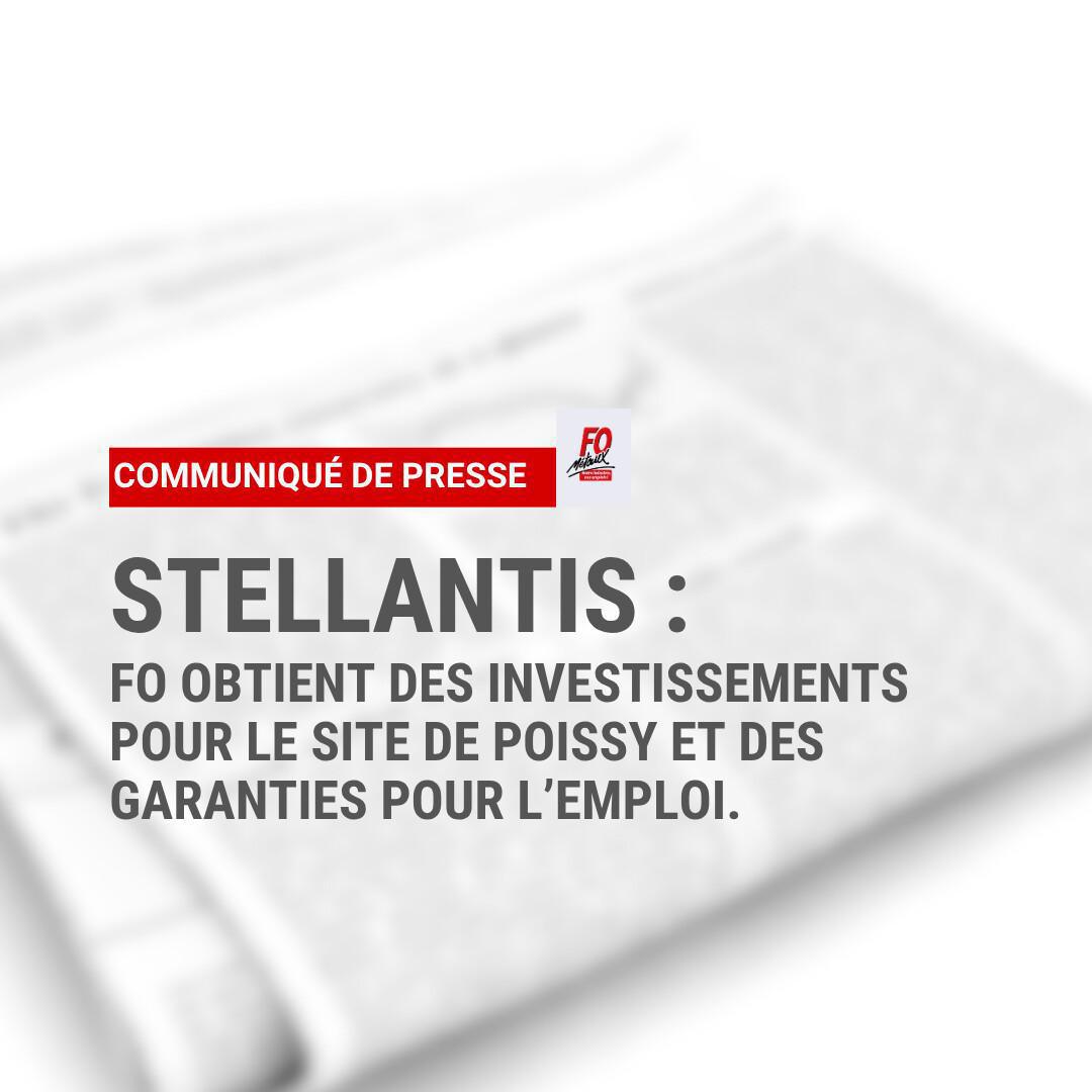 Stellantis : FO obtient des garanties pour l’emploi, des investissements pour le site de Poissy et reste mobilisée pour sécuriser l’après-2028
