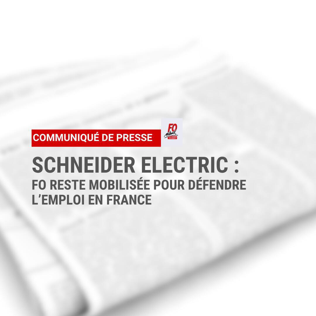 Schneider Electric : FO reste mobilisée pour défendre l’emploi en France Schneider Electric : FO reste mobilisée pour défendre l’emploi en France