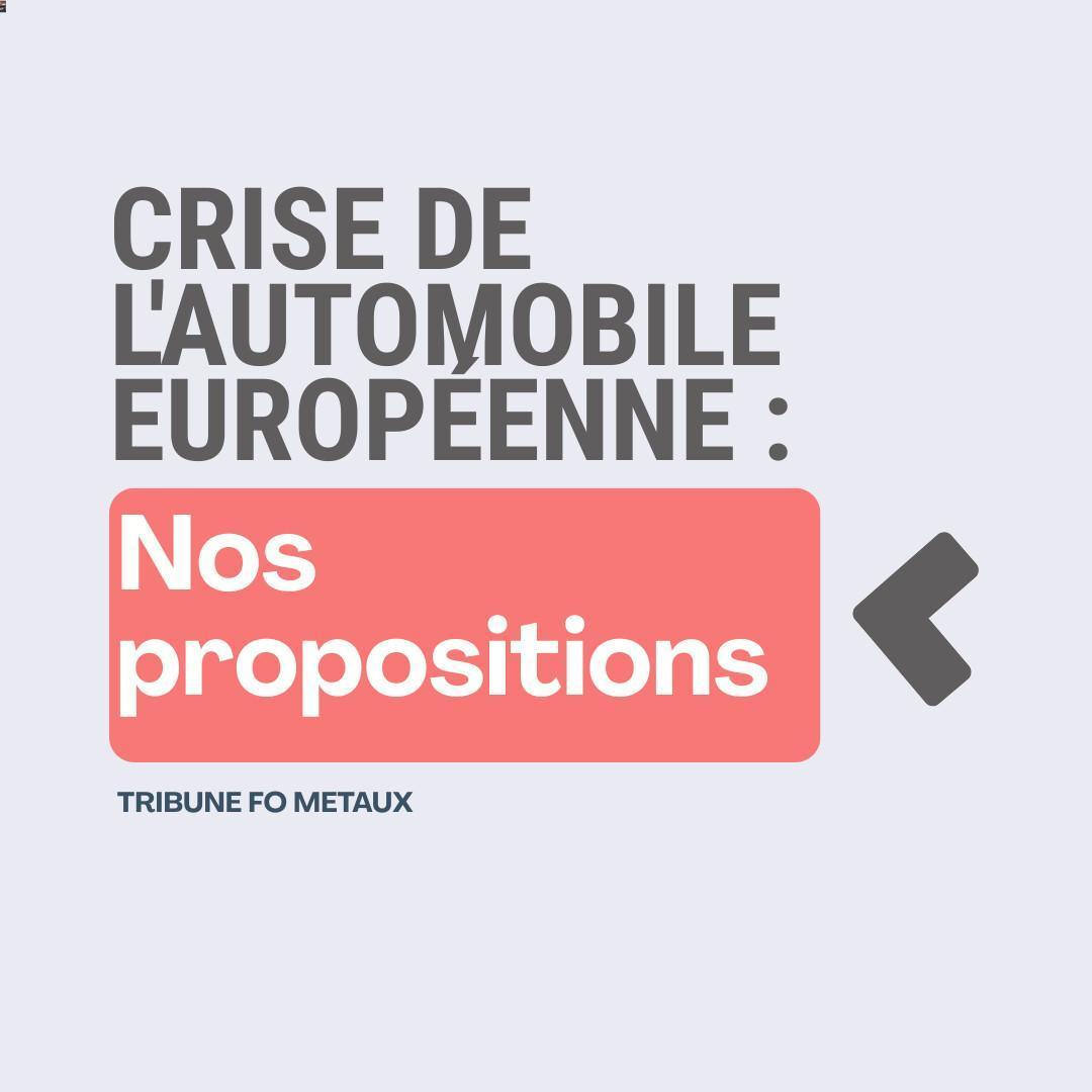 Crise de l'automobile européenne : les propositions de FO Métaux