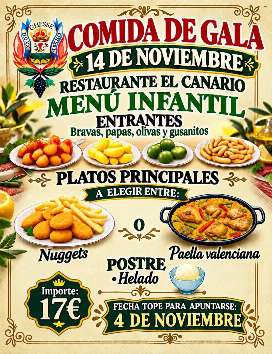 Menú Comida de Gala