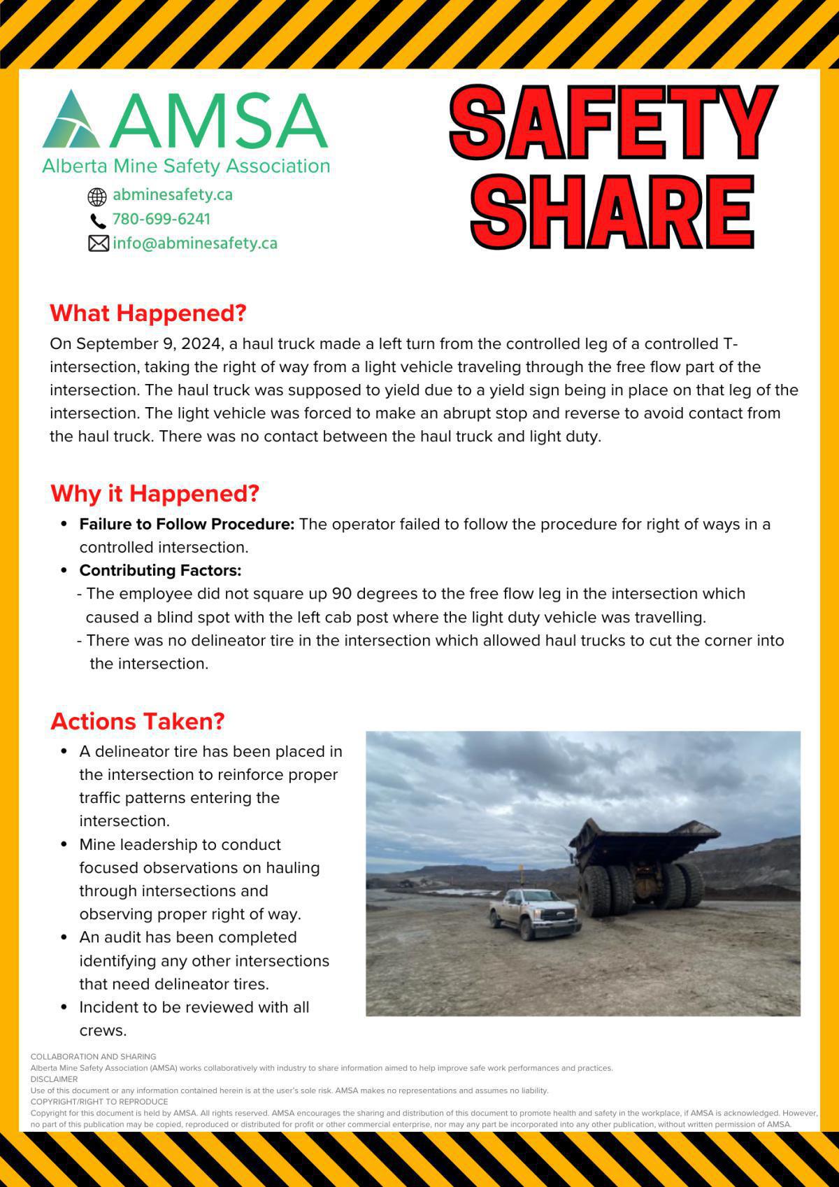 Haul Truck and LDV Near Miss