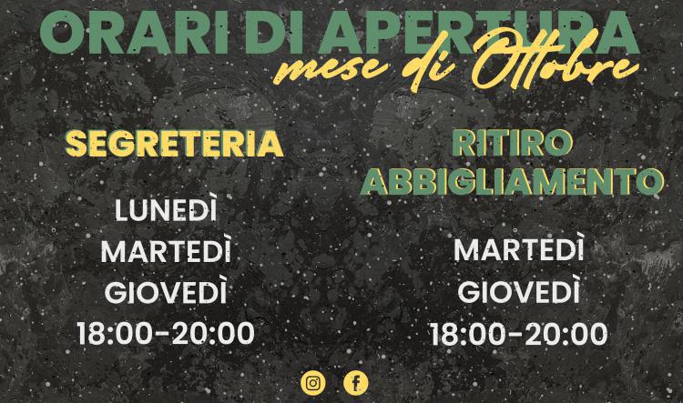 ORARI Ottobre