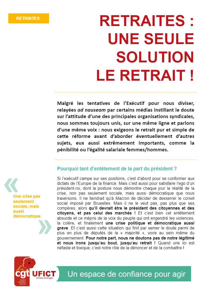 Retraites : une seule solution, le retrait ! 