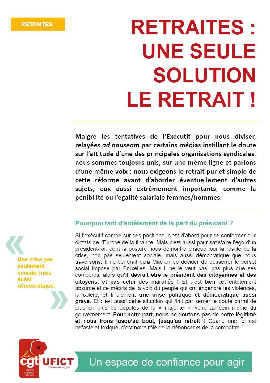 Retraites : une seule solution, le retrait ! 