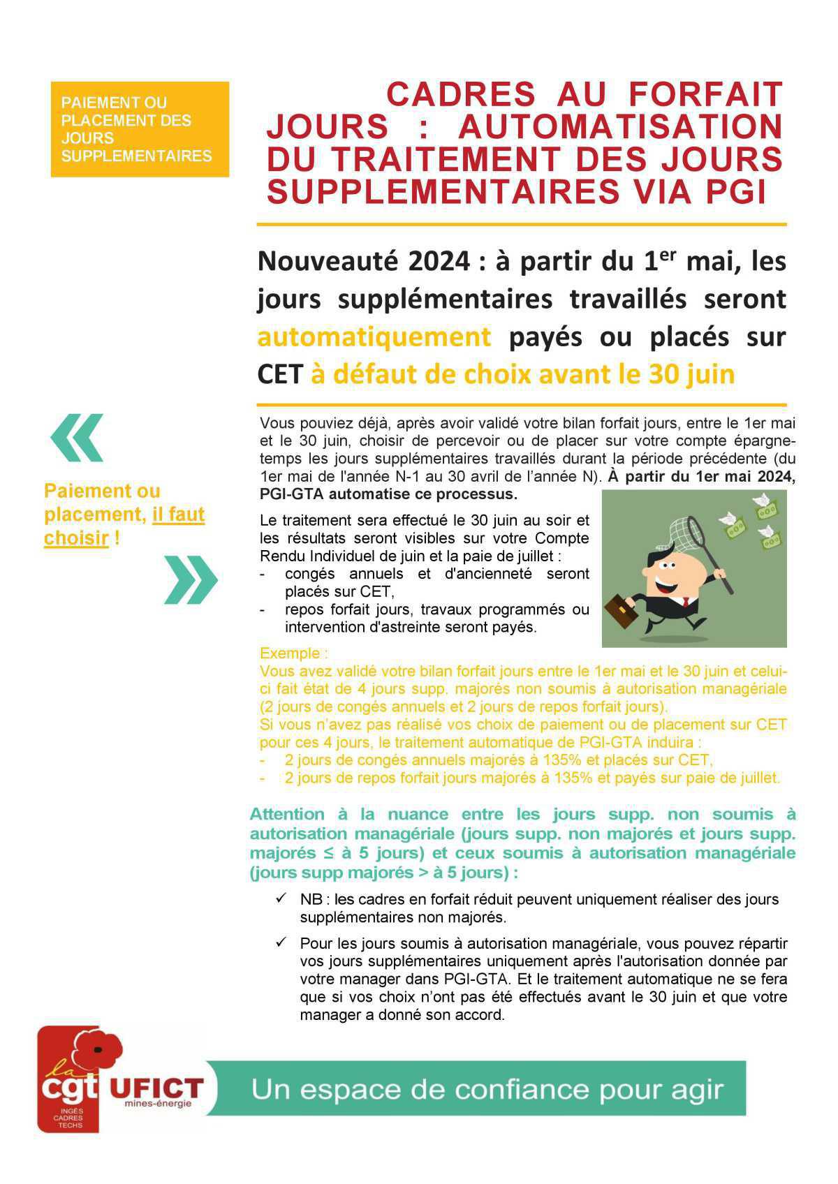 Forfait jours : Paiement ou placement, il faut choisir !