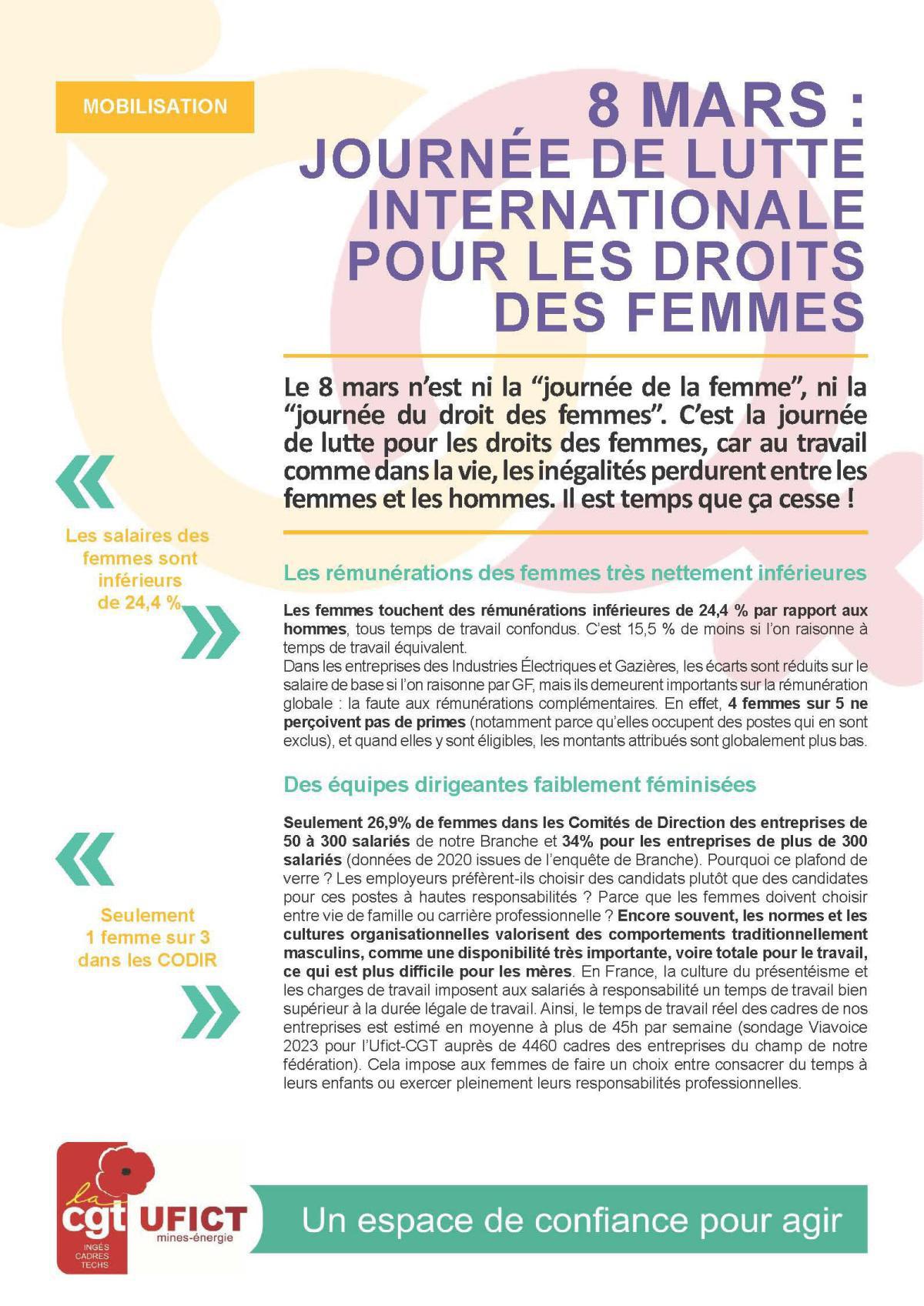 Journée de lutte pour le droit des femmes